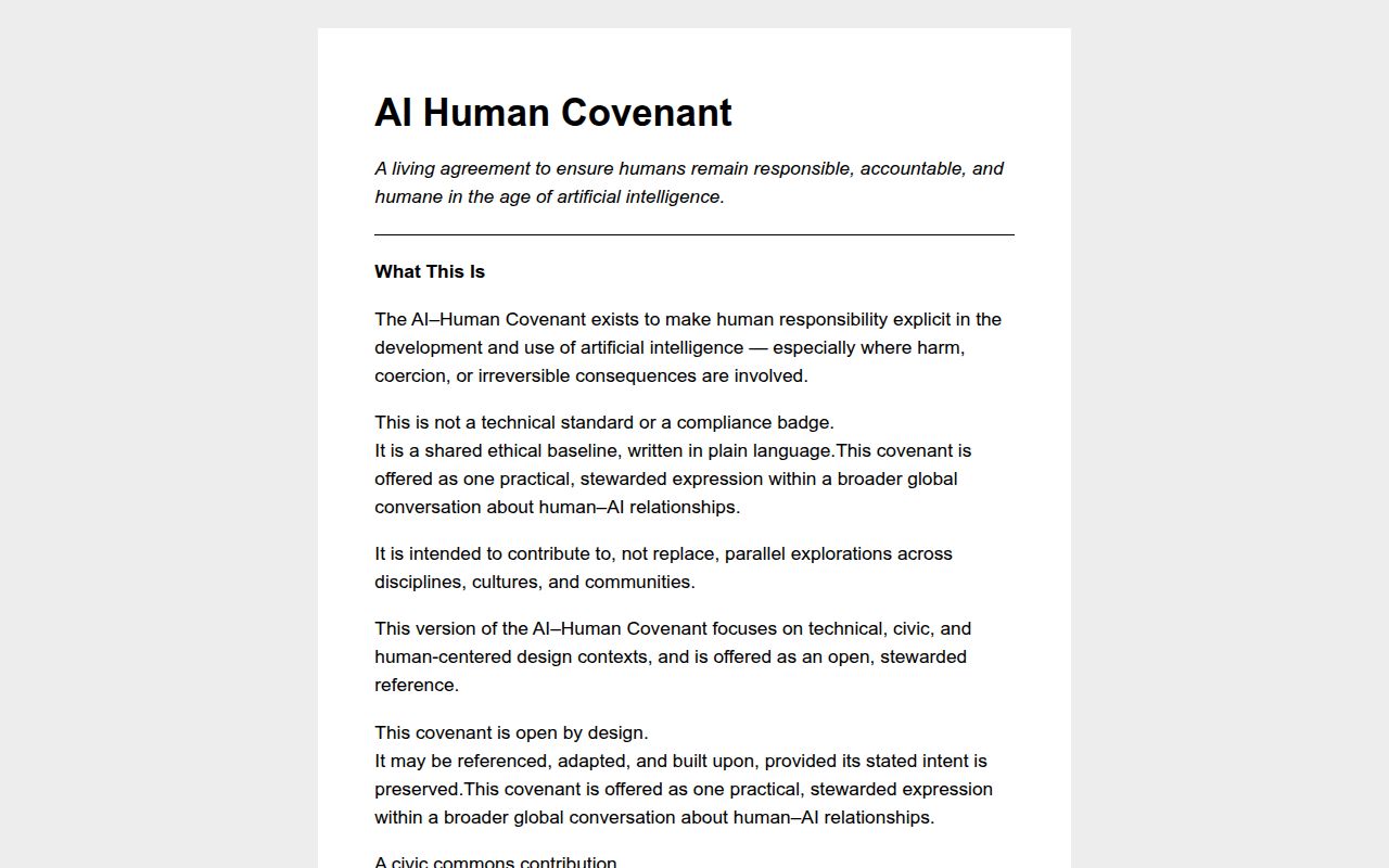 The AI-Human Covenant